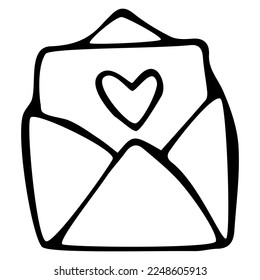 Valentine's Day doodle vector love letter envelope romantic