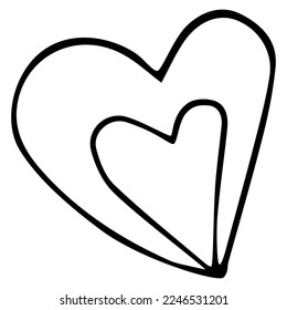 La pareja de vectores de doodle de San Valentín ama los corazones