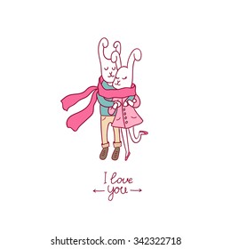 Valentine's Day doodles. Romantic hand drawn elements. Vector.