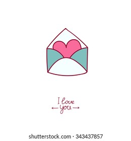 Valentine's Day doodles. Romantic hand drawn elements. Vector.