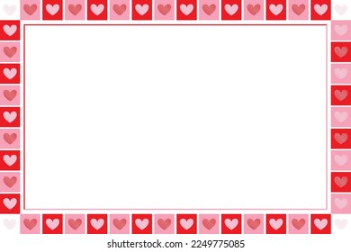 Valentine's Day double shade box border 4×6 inch Postcard template