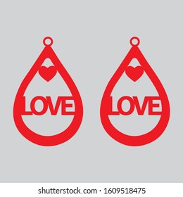 Valentines day Earrings - Vector Earring templates for cut