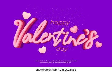 Valentine's day editable text effect 3d font calligraphy style ver.01