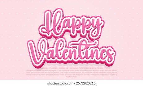 Valentine's day editable text effect, pink text effect template