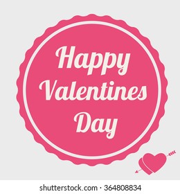 Valentines Day Eements Lettering Card  Vector Illustrations