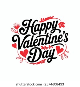 Valentines Day elegant hand text banner.
