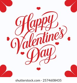 Valentines Day elegant hand text banner.