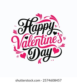 Valentines Day elegant hand text banner.