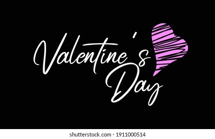 Valentine's Day. Elegant lettering for banner, postcard, poster. Template