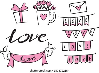 Valentine's day element collection, vector