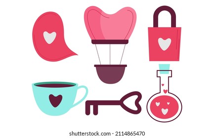 valentines day element collection vector