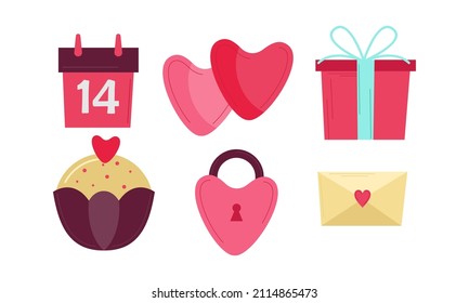 vector de colección de elementos de día de San Valentín