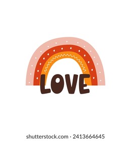 Valentinstag Element Design. Valentiner Flachsymbol- Liebhaber des Regenbogens. Feiertag der Liebe im süßen Stil. Stock-Vektorgrafik