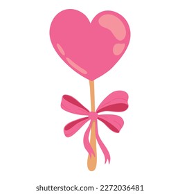 Valentines day element. Gift, heart, balloon, kiss, key, rose, candy, and others for decorative Sticker cartoon style Vector illustration