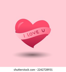 Valentinstag-Element. Gradient Love Valentine Geschenk. Vektorgrafik