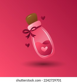 valentines day element. Gradient Love potion. Vector illustration