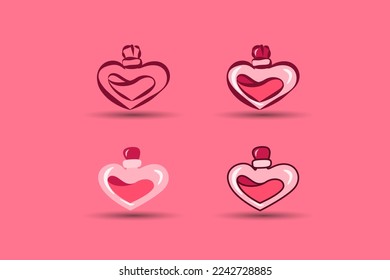 valentines day element love potion bottle. Vector illustration