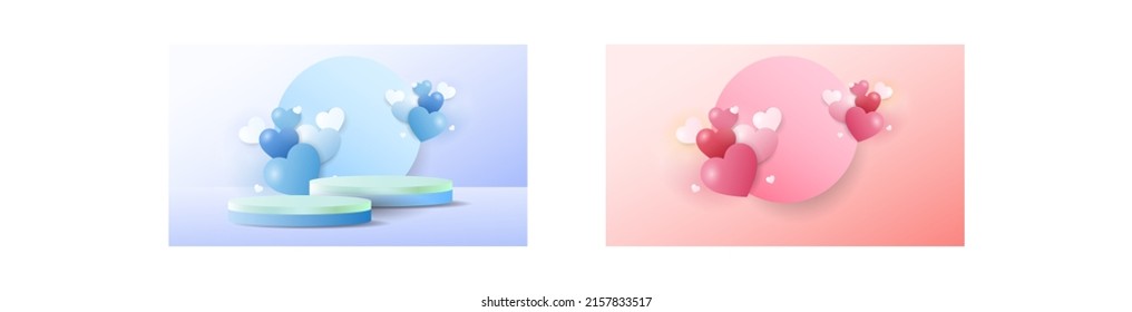 Valentine's Day element set on pink background , Flat Modern design , illustration Vector EPS 10