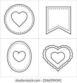 Valentine's day Elements with banner shapes