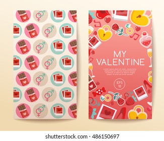 Valentine's Day Elements : Card Template : Vector Illustration