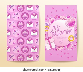 Valentine's Day Elements : Card Template : Vector Illustration