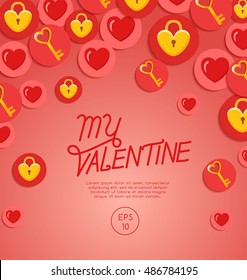 Valentine's Day Elements : Card Template : Vector Illustration