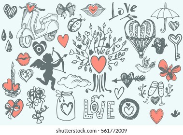 valentine's day elements for design