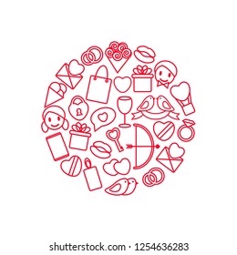 valentine's day elements on white background vector