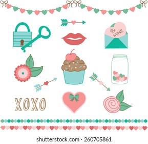 Valentine's Day Elements Set