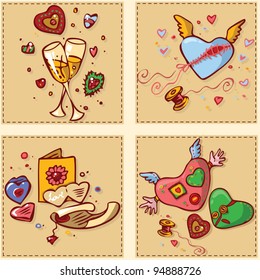 Valentine's day elements set