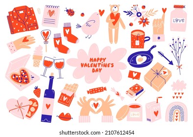 Valentine Day Signs Elements Collection Flat Stock Vector (Royalty Free)  561725224, Shutterstock