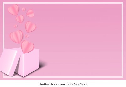   Valentine's Day elements in shape of heart on pink background.