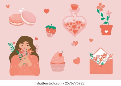 valentine's day elements. vector love elements.