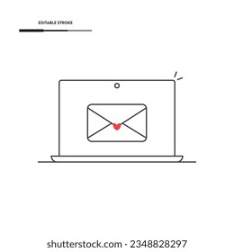 Diseño de vectores de iconos de San Valentín y sobre.
