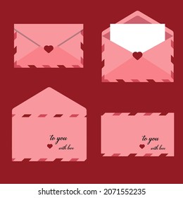 Valentine's day envelope, illustration, vector