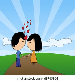 valentine's day every day lovers vector illustration