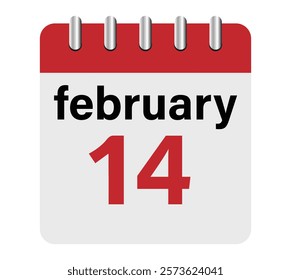 Valentine's Day, February 14 calendar icon