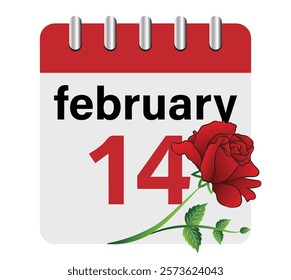 Valentine's Day, February 14 calendar icon