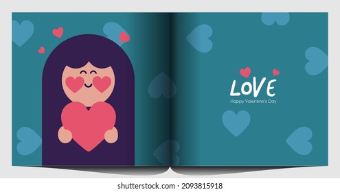 Valentine's Day! February 14. Happy valentine day background. Romantic background. Simple modern greeting cards.