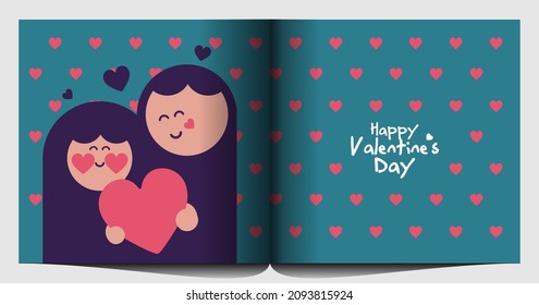 Valentine's Day! February 14. Happy valentine day background. Romantic background. Simple modern greeting cards.