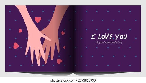 Valentine's Day! February 14. Happy valentine day background. Romantic background. Simple modern greeting cards.