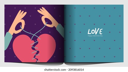 Valentine's Day! February 14. Happy valentine day background. Romantic background. Simple modern greeting cards.