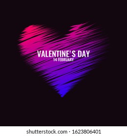 Valentines day. February 14. Original and conceptual poster with a love message. Vector illustration.