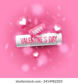 Valentine's day. February 14. Original and conceptual poster with a love message. Vector illustration.