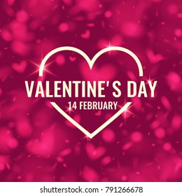 Valentine's day. February 14. Original and conceptual poster with a love message. Vector illustration.