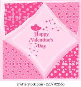 Valentine's day February 14 stories design template set. Story geometric layout for promo greeting card design for lovers holidays. Beige and pink elegant cute social post posters.