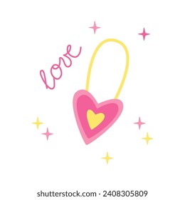 Valentine's day, February 14. Vector illustrations of love lock. Drawings for postcard, card, congratulations and poster.