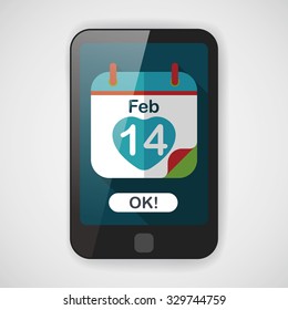 Valentine's Day February fourteen flat icon with long shadow,eps10