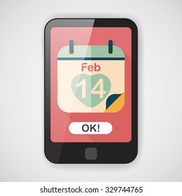Valentine's Day February fourteen flat icon with long shadow,eps10