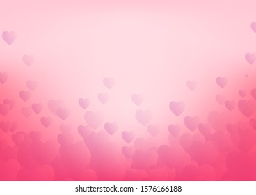 Valentine's day festival, love background and sweet hearts glittering, vector design